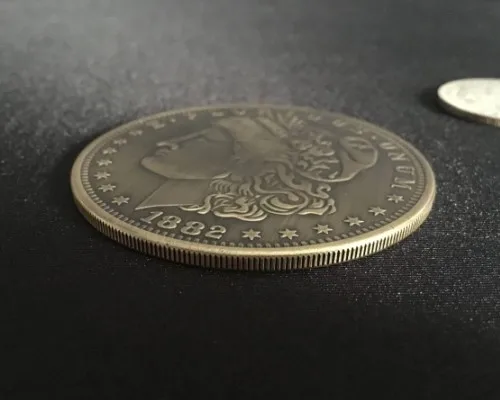 Джамбо медный Морган доллар (7 см) бронзовый сценический волшебный монета для