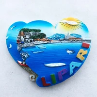 qiqipp italy lipari sea view tourism souvenir magnetic sticker refrigerator paste creative collection hand gift