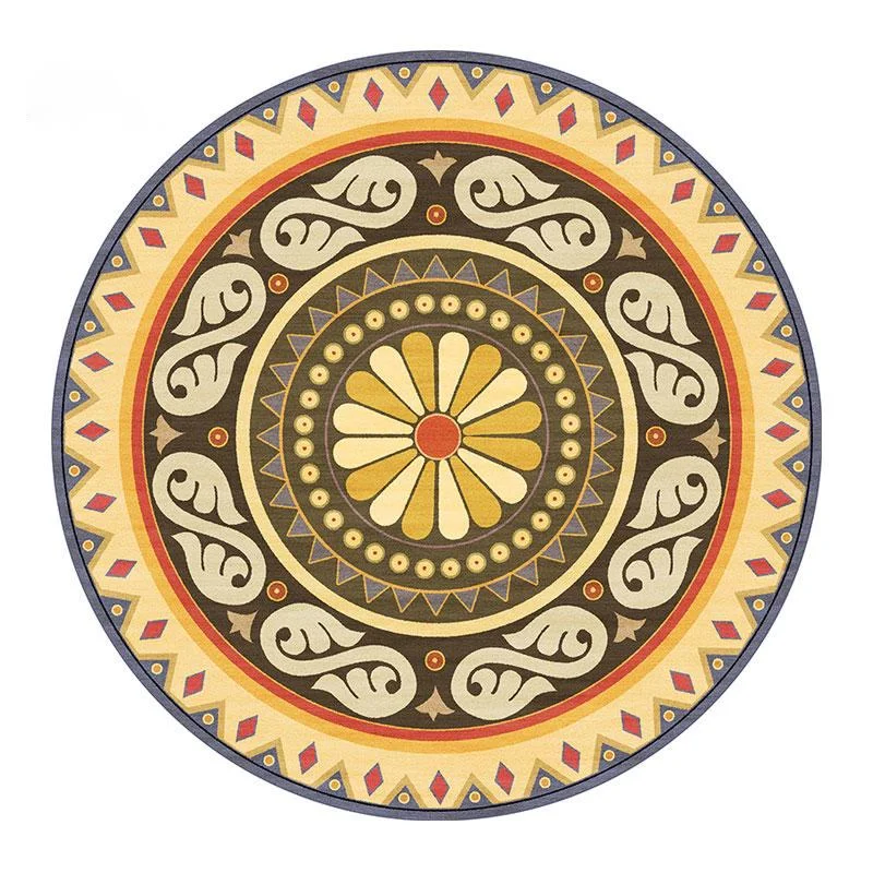 

Round Carpet Pastoral Style Round Sunflower Sun Flower Rug Living Room Bedroom Bedside Dining Table Coffee Table Swivel Mat Rugs