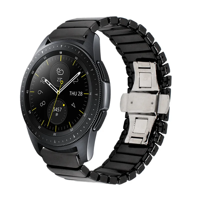 

Suitable for Samsung Galaxy Watch Huawei Watch GT2 46mm Butterfly Buckle Bracelet Ceramic Strap 22mm