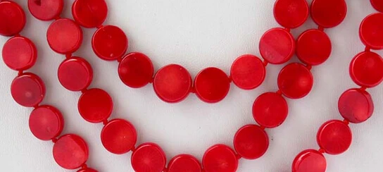 

huij 002468 LONG beautiful 80" 11mm red wafer coral necklace discount 40%