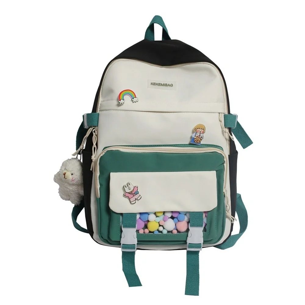 

Contrasting color backpack large-capacity school bag for teenager girl Women's casual backpack Fashion book bag