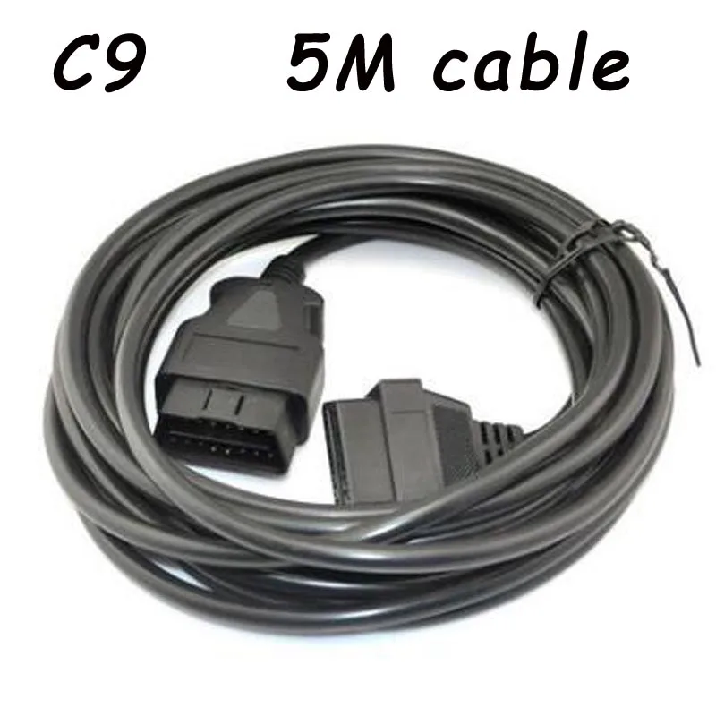 Автомобильный удлинитель OBD2 тонкий кабель-переходник с 16 контактами 12 типов 5 м