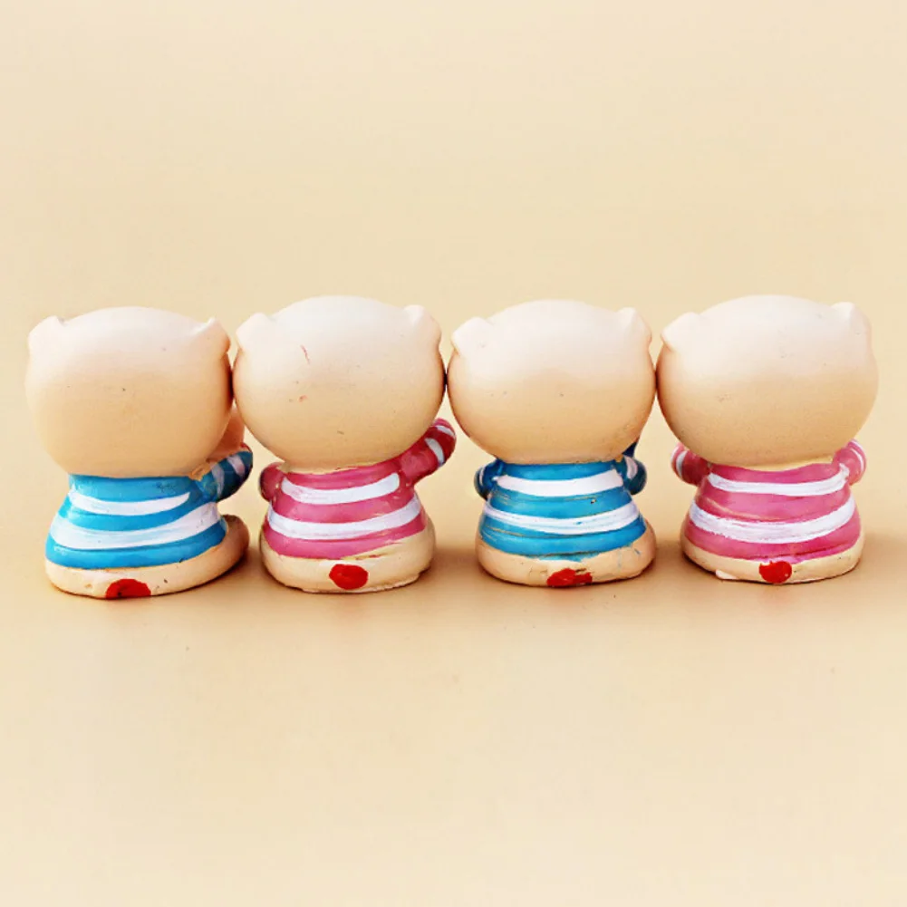 4Pcs/Set Letter LOVE Cartoon Funny Piggy Figurine Car Interior Toy Ornament Good Luck Decorations Dashboard Toys | Автомобили и