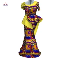 2021 women fashion clothing sets traditional bazin print plus size skirt set evening cotton ladies dress short sleeve wy3992