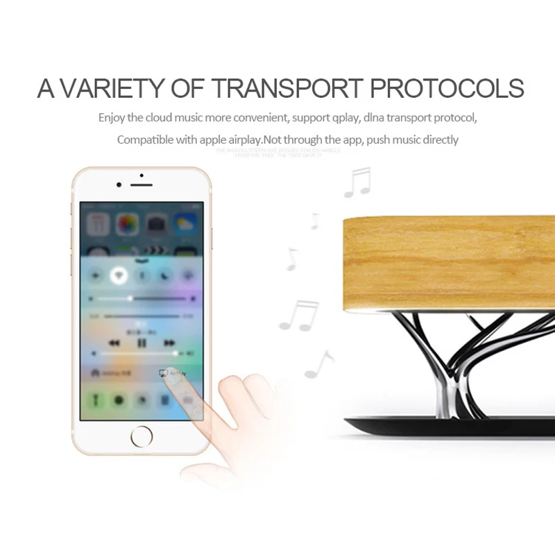 Динамик лампы дерева bluetooth динамик или wifi динамик/Беспроводная зарядка (QI)