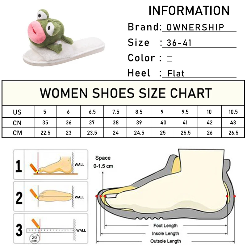 

Women Fur Cute Cartoon Home Slippers 2020 Woman Indoor Plush Slide Women's Flats Ladies Footwear Female Open Toe Shoes Plus Size