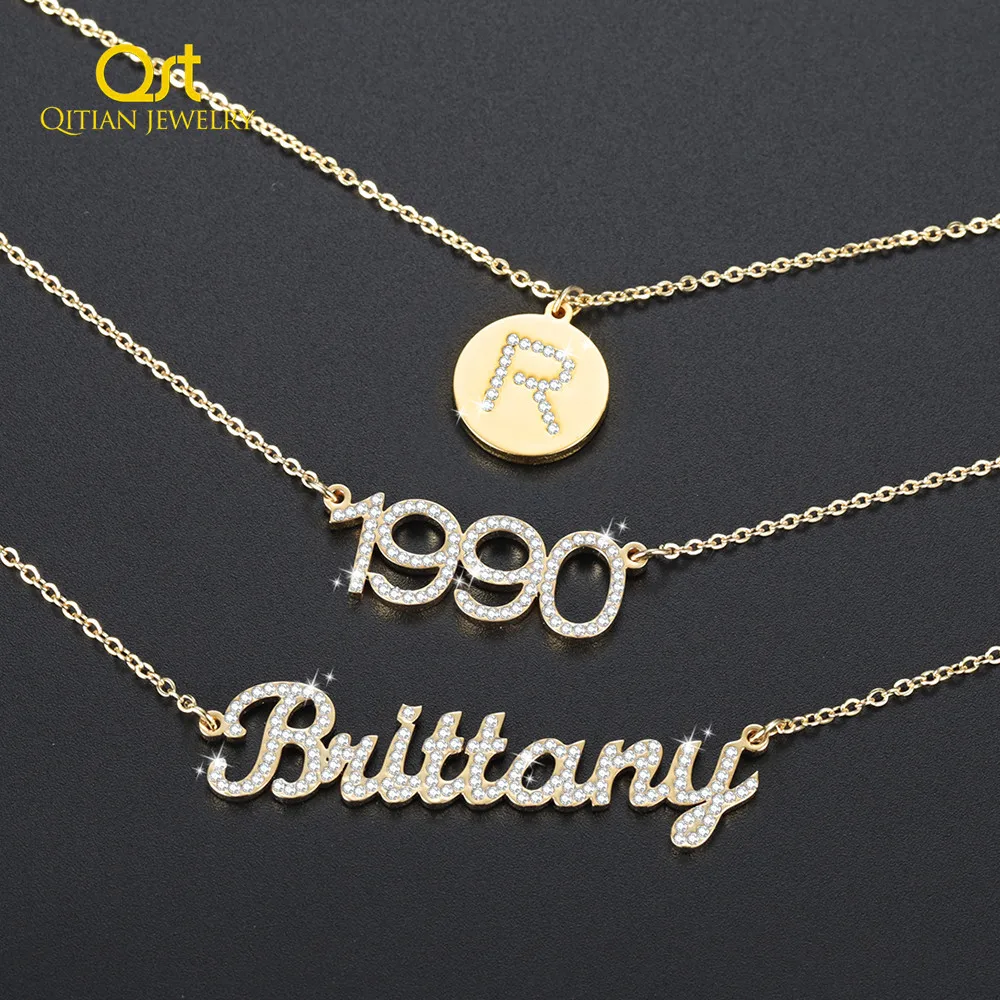 Ожерелье с выгравированным диском и именем на заказ Винтажное колье из