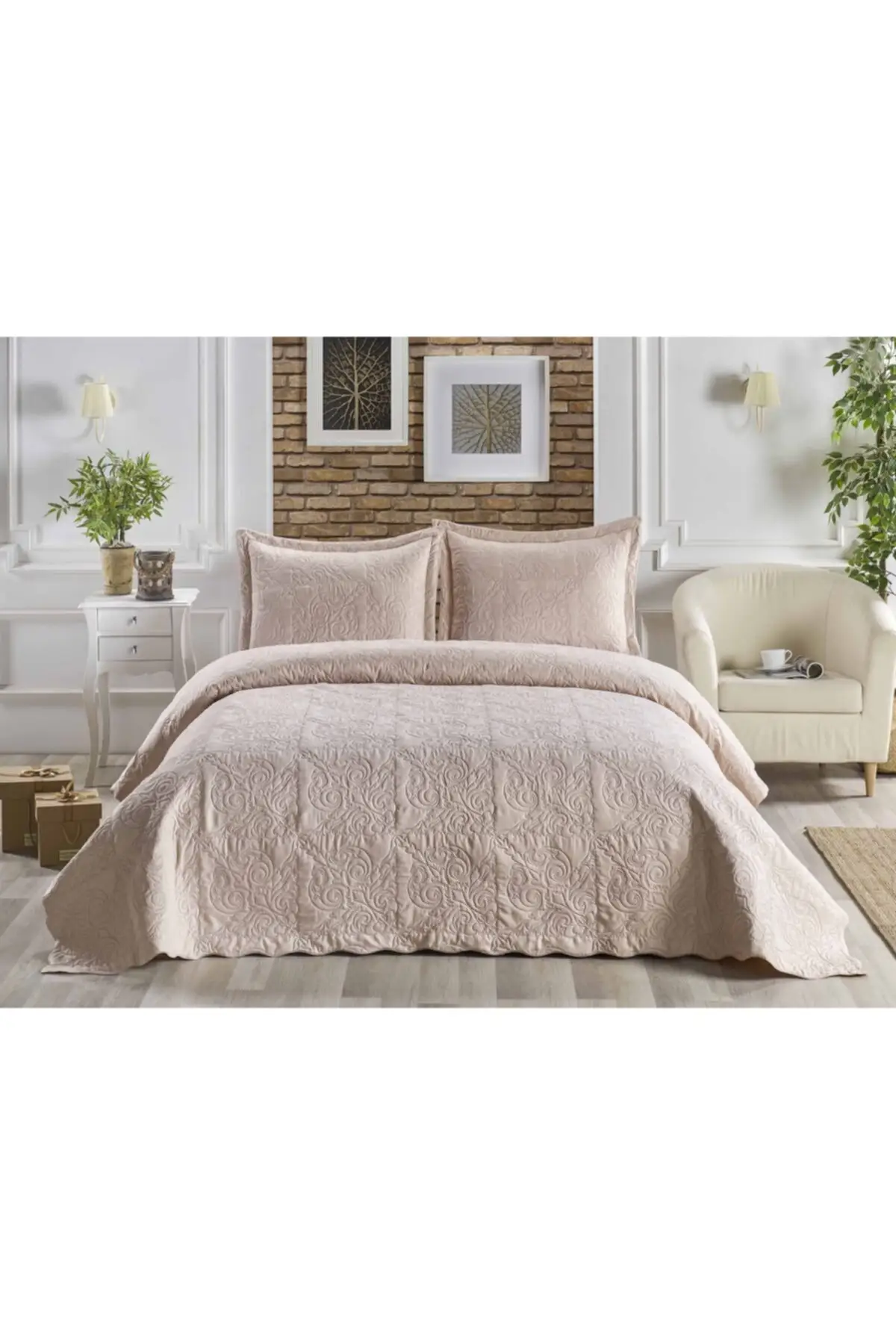 

Double Bed Cover Brown 250x260 arafsz Cotton-Polyester