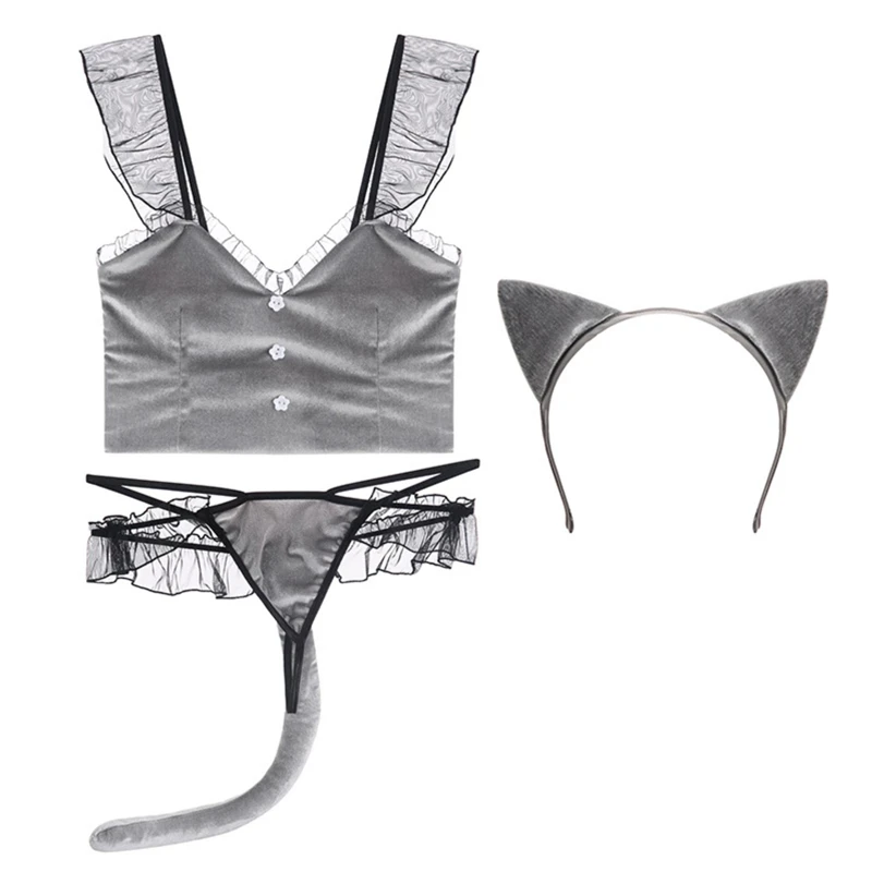 Игривое Милое сексуальное золотистое бархатное кружевное нижнее белье комплект