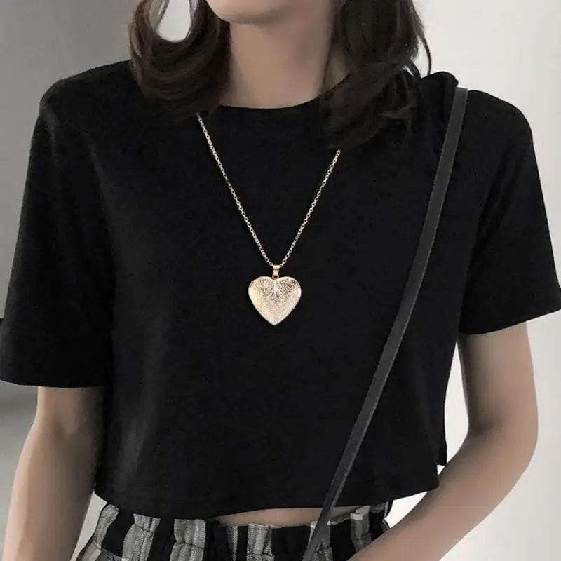 Цепочка с подвеской для женщин и мужчин модное ожерелье бронзовым сердцем рамкой