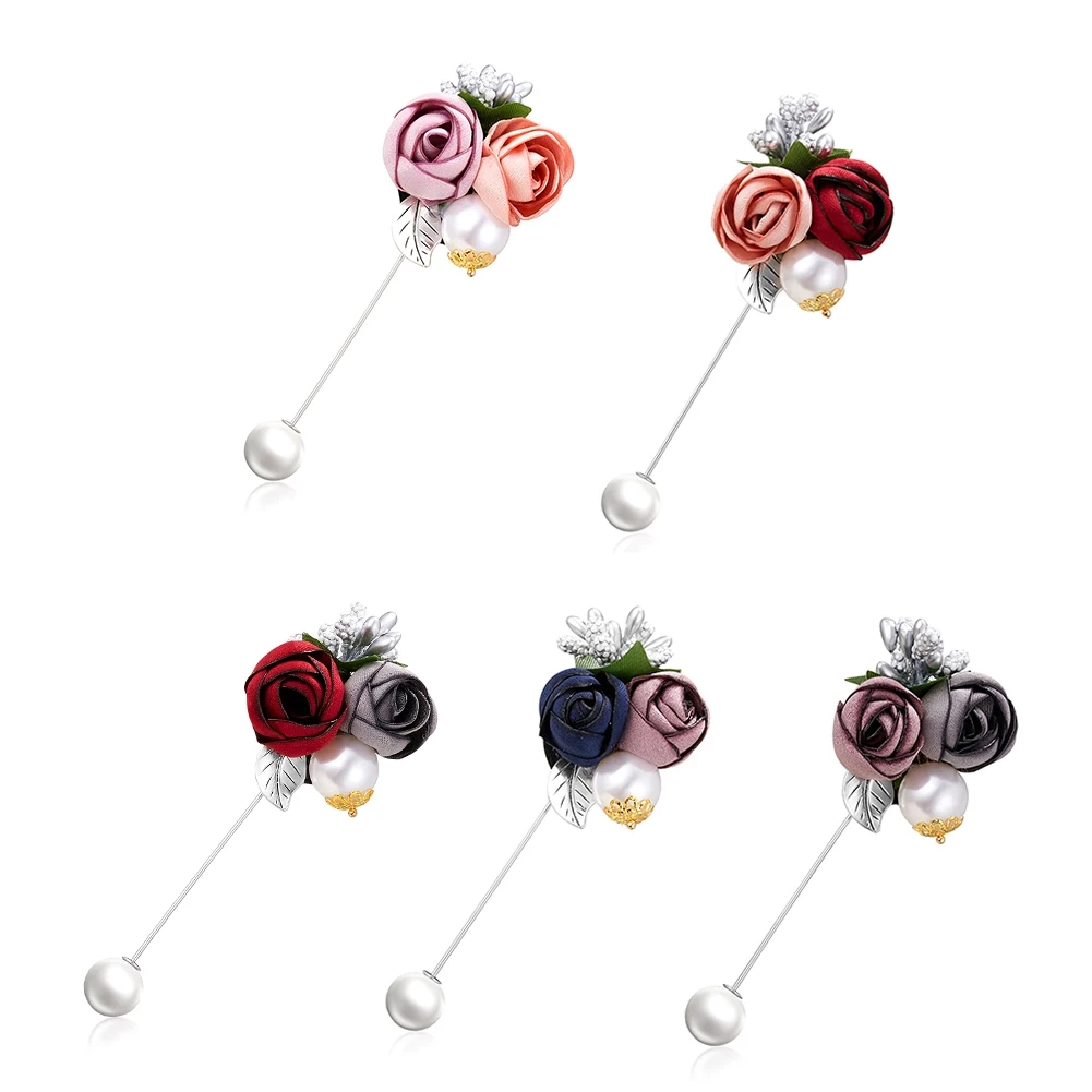 

Women Fashion pin brooch Flower Rose Pearl Female Brooches Accessories