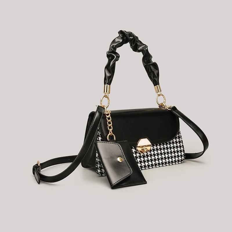 

New Fashion Check PU Leather Crossbody Bags for Women 2021 Luxury Designer Shoulder Crossbody Bag Ladies Handbags and Purses Sac