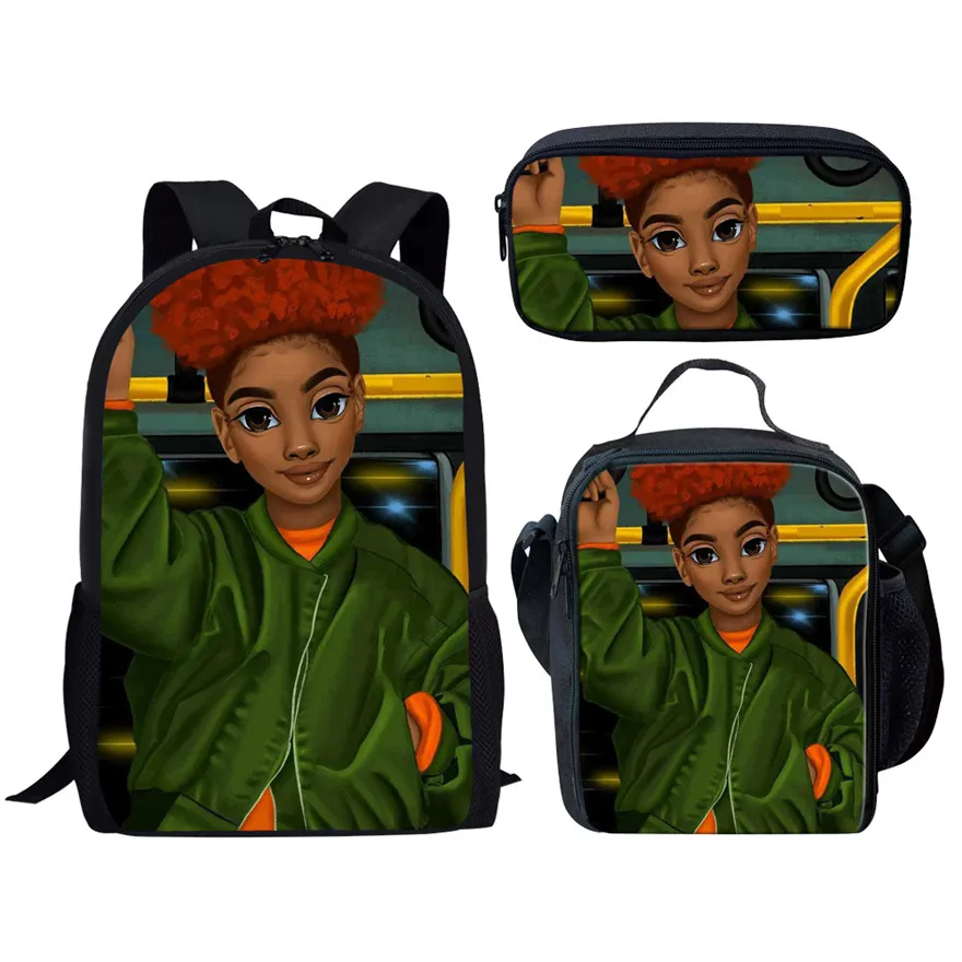 YQ4589CGK FORUDESIGNS/детские школьные сумки для детей, черная девочка, волшебная афро леди, с принтом, школьная сумка для подростков, сумка для книг на плечо, Mochila - Цвет: YQ4589CGK