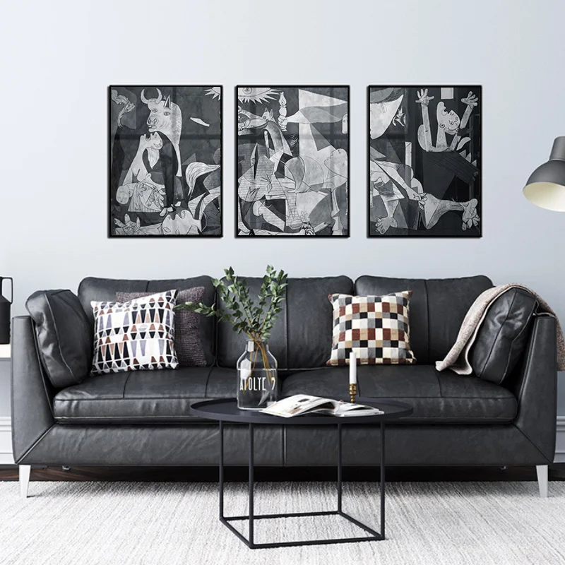 

Picasso Famous Oil Painting Guernica Reproductions Canvas Art Poster Abstract Modernist Wall Picture Cuadros Home Decoration