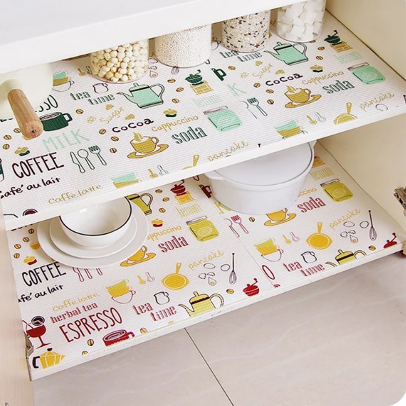Kitchen Shelf Liners Cabinet Mat Table Drawer Moisture-Proof Waterproof Dust Anti-slip Pad scrapbooking Paper | Дом и сад