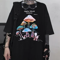 european and american gothic color mushroom short sleeve t shirt women comfortable loose half sleeve top oversized t shirt s 3xl