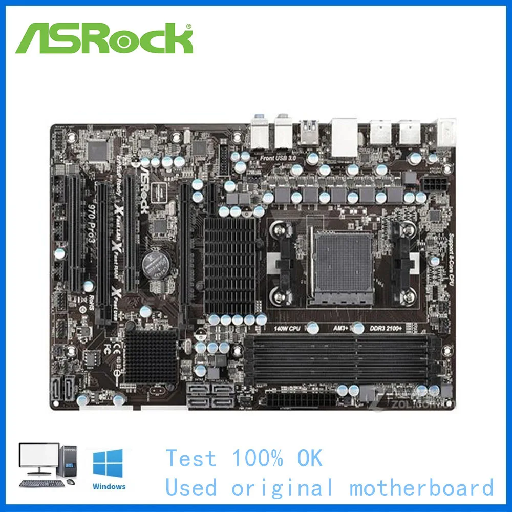 Материнская плата для настольного компьютера ASRock 970 Pro3 разъем AM3 + DDR3 FX/Phenom II/Athlon II