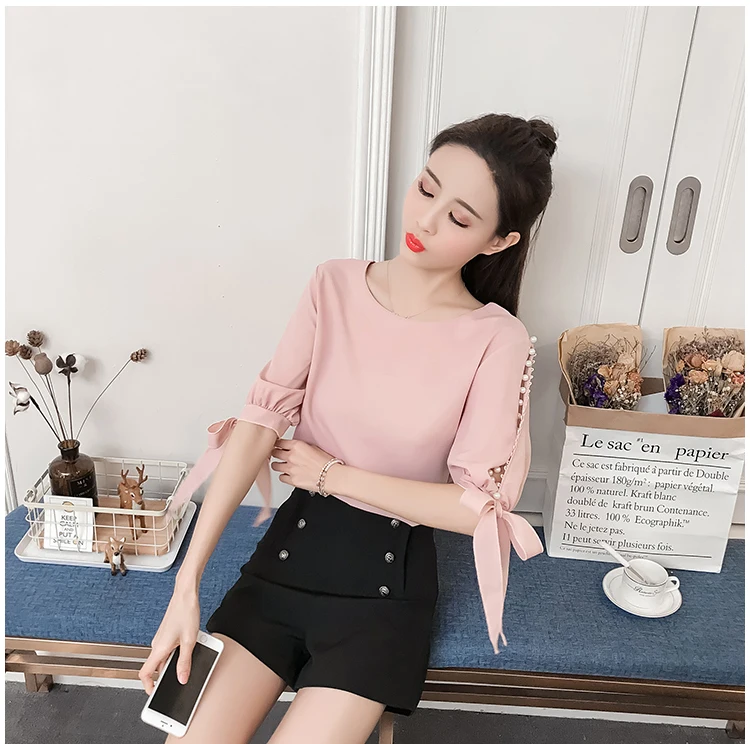 Комплект из модных женских блузок 2021 летние женские Топы женская шифоновая