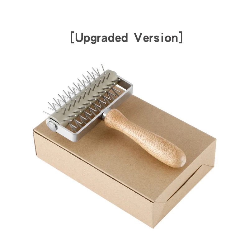 

Stainless Steel Dough Roller Docker with Wooden handle, Pizza Cake Pie Bread Pastry Baking Tool 8-inch