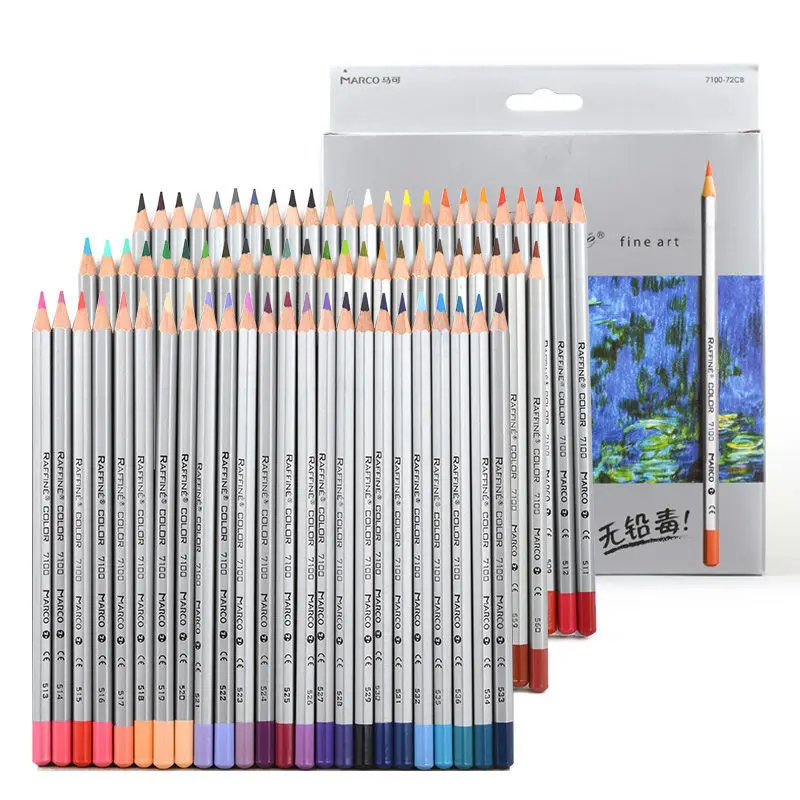 

Marco Fine 72 Colors Art Drawing Oil Base Non-toxic Pencil Set For Artist Sketch