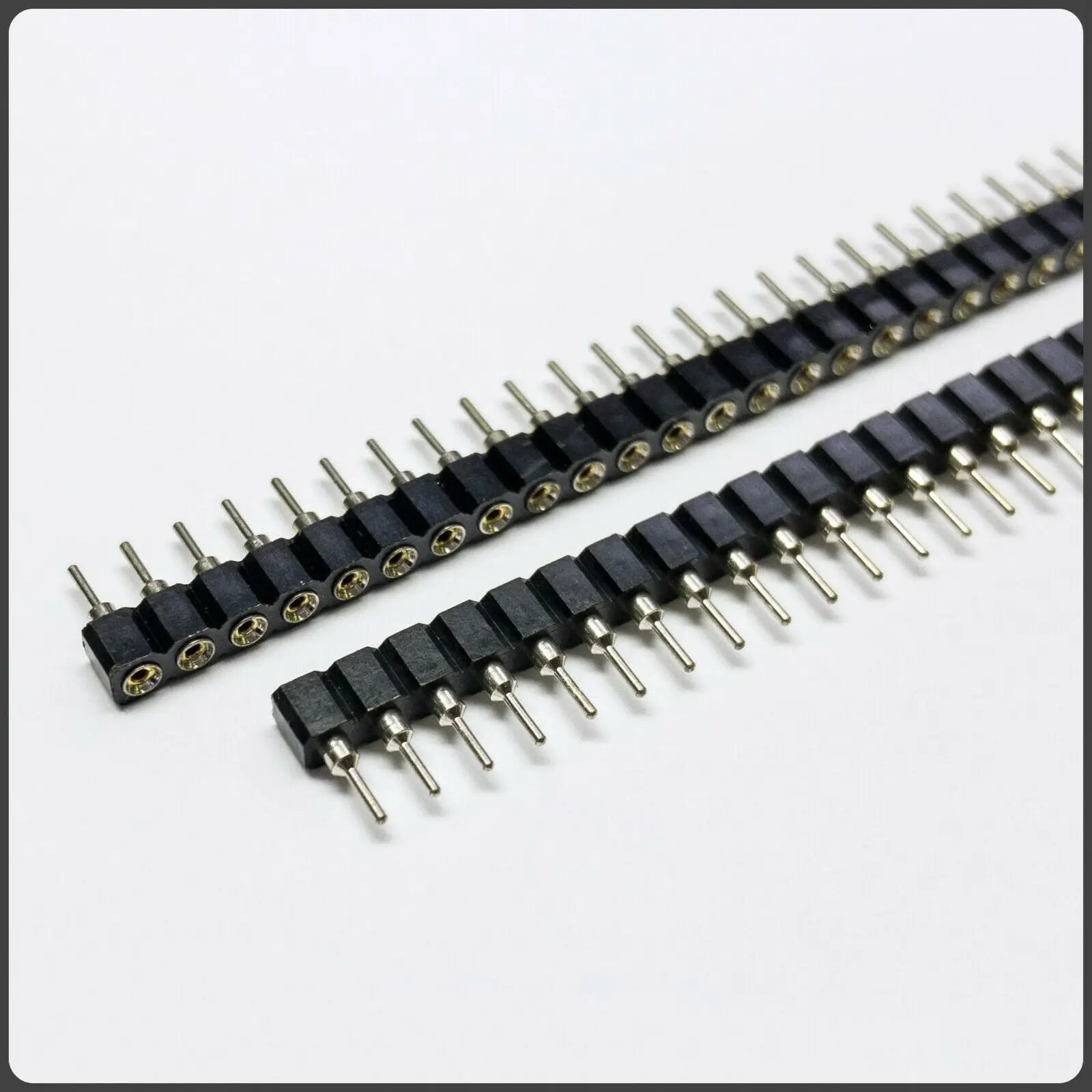 

2pcs 40 Pin 2.54mm Pitch Round Male Female Pin Header Connector