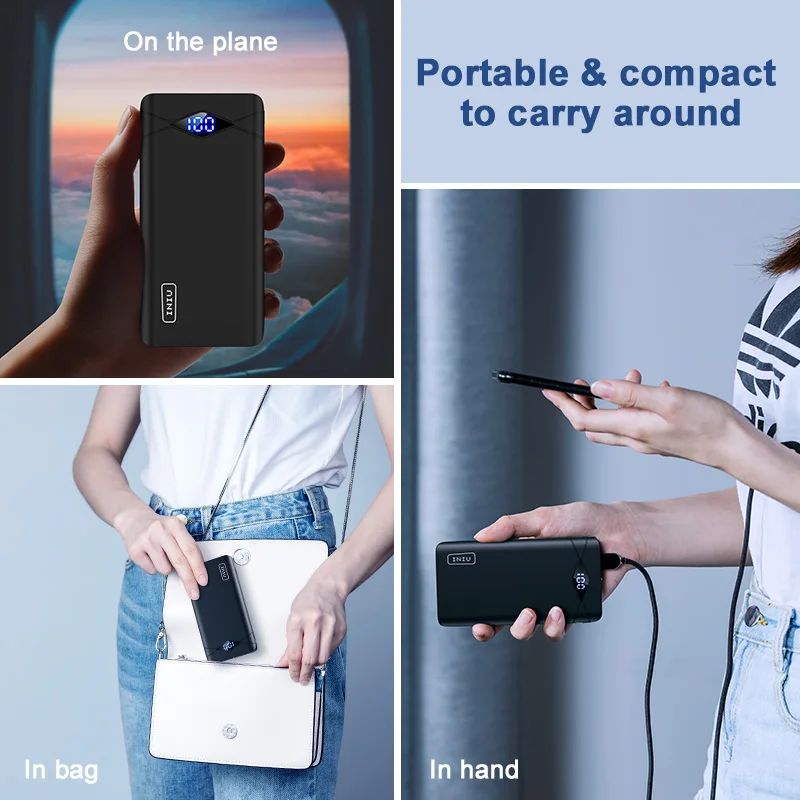 INIU 10000 мАч светодиодный внешний аккумулятор А 2 USB портативное зарядное устройство Внешний аккумулятор для Xiaomi Mi телефона