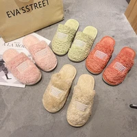 2021 fashion new comfortable cotton slippers autumn and winter home indoor warm anti skid thick soled plush slippers unisex