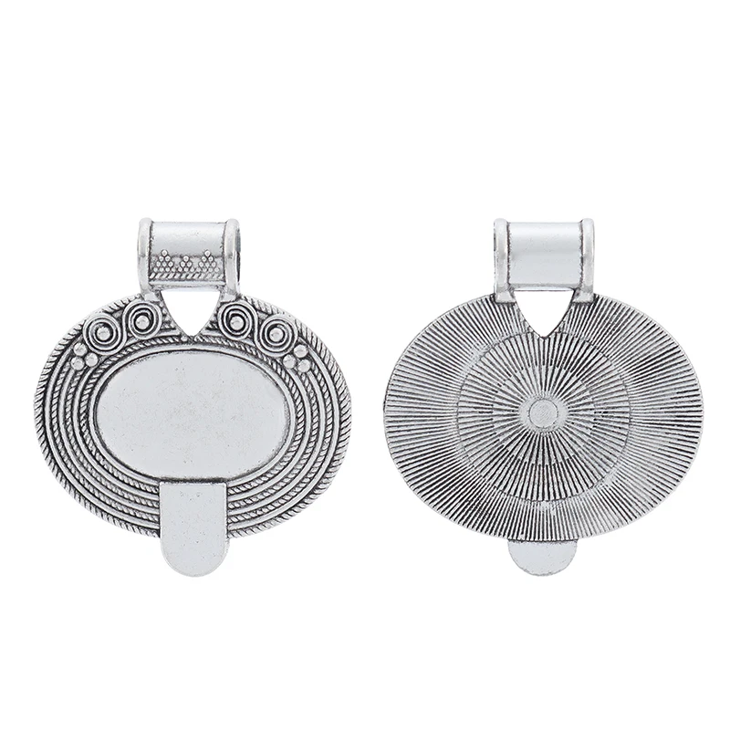 ZXZ 5 шт тибетские серебряные этнические овальные амулеты подвески для ожерелья