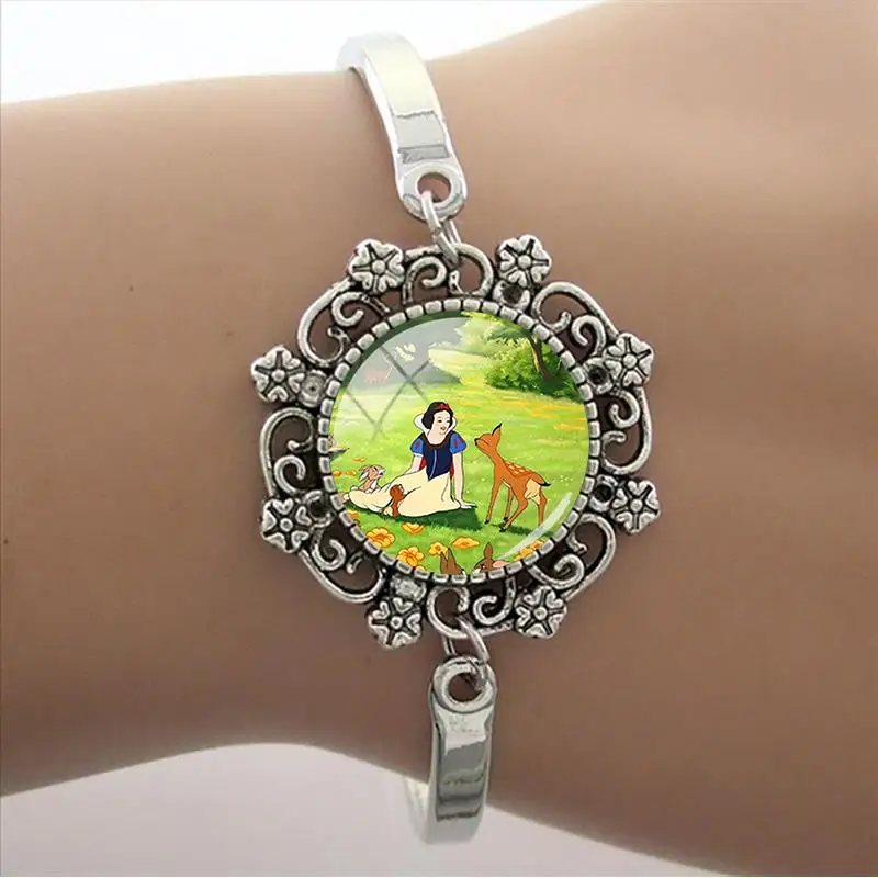 Модный браслет Disney Белоснежка ювелирные изделия стеклянный кабошон