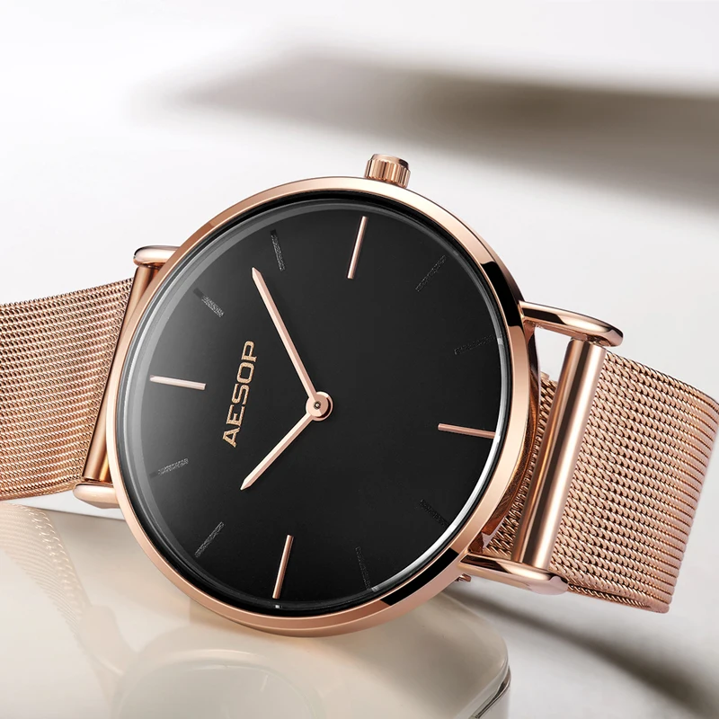 

Fashion Ladies Watch Luxury Stainless Steel Clock Ultra-thin Quartz Watches 30M Waterproof 1003-1 Reloj de cuarzo
