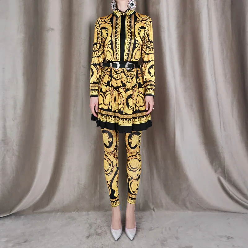 Дизайнерские качественные осенние вечерние рубашка Топ свободная мини-юбка для