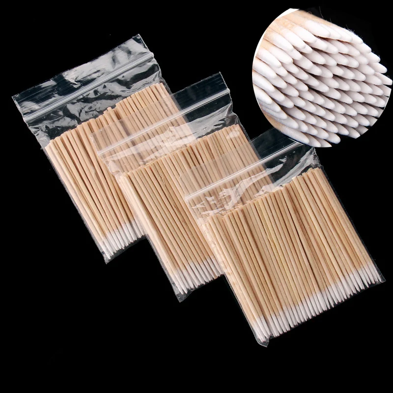 100 шт. ватная палочка из хлопка с мини-острым наконечником медицинские