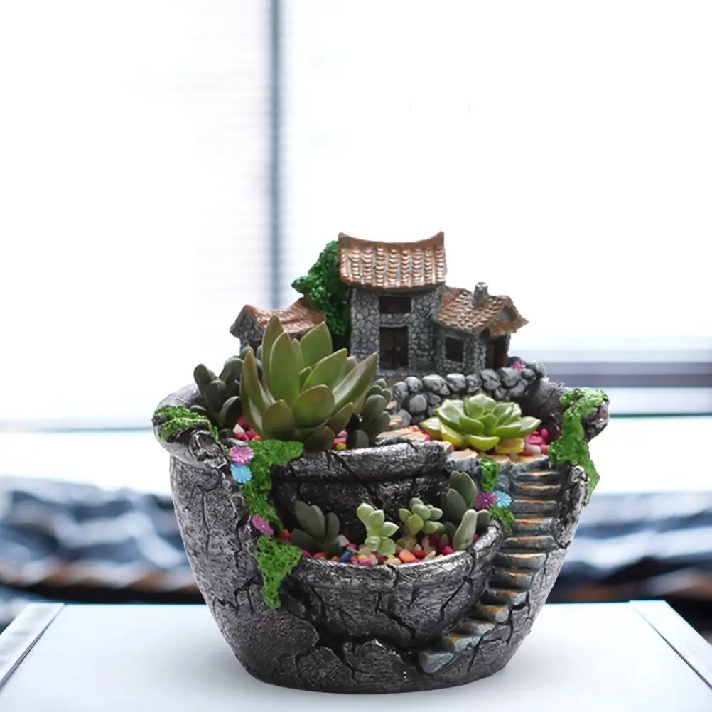 

Creative Plants Pot Succulent Plants Pot with Sweet House Flower Basket Planter Pot Garden Decoration
