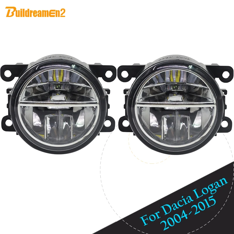 

Buildreamen2 For Dacia Logan 2004-2015 Car Styling 4000LM LED Fog Light DRL Daytime Running Light High Bright 2 Pieces