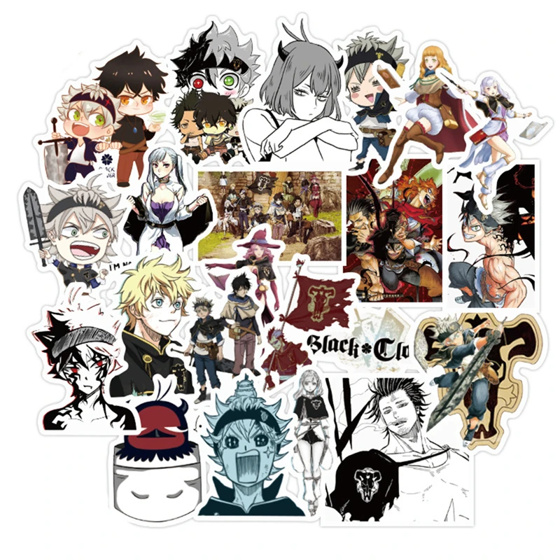 10/30/50 pcs Black Clover Japanese Anime Graffiti Stickers Waterproof DIY Phone Fridge Car Guitar Skateboard Case Laptop Sticker | Игрушки и