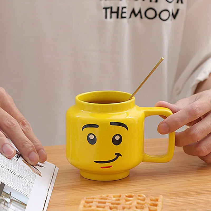 250 мл Желтый Смайлик керамическая кружка со смайлами из мультяшная кофейная