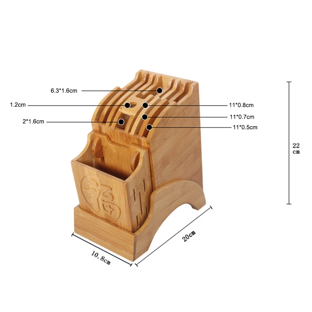

Kitchen Bamboo Knife Holder Chopsticks Storage Shelf Storage Rack Tool Holder Bamboo Knife Block Stand Kitchen Accessories