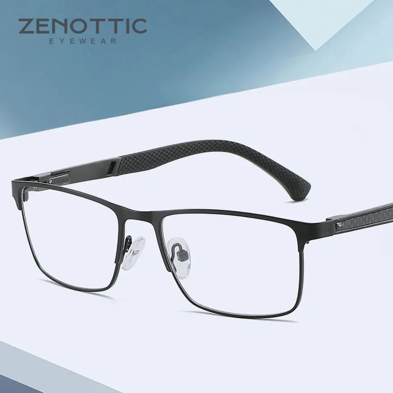 

ZENOTTIC Carbon Fiber Optical Glasses Frame Men Ultralight Square Myopia Eyeglasses Business Style Full Rim Korean Eyewear