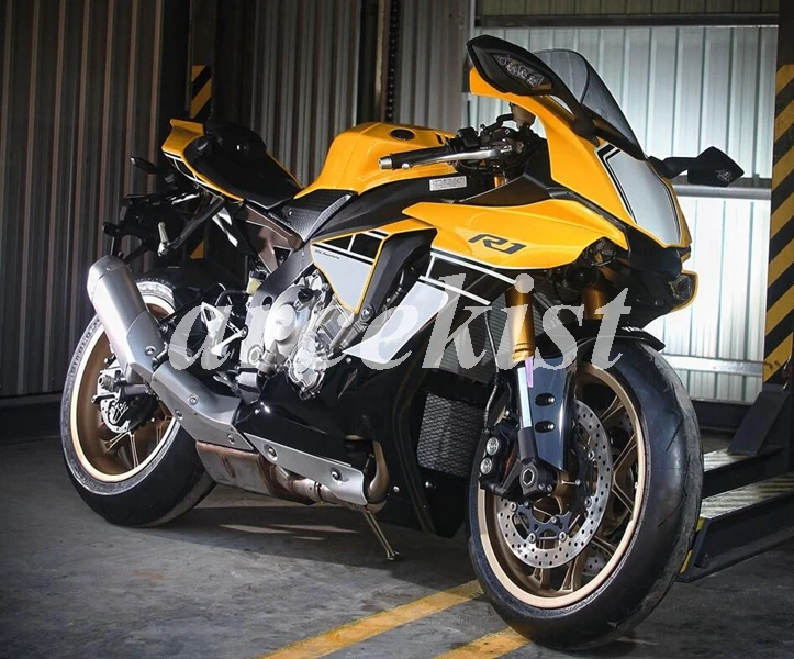 

New ABS Injection mold complete Fairing kit fit for YAMAHA YZF - R1 2015 2016 YZF R1 15 16 17 18 YZF1000 Custom black yellow