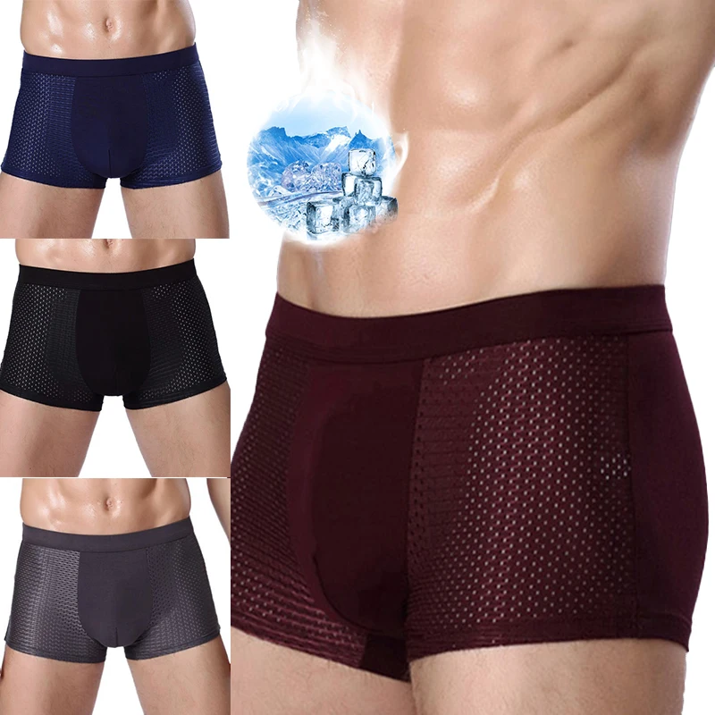 

2021Men's Breathable Mesh Modal Underwear Gentle Flexible Super-elastic Boxer Soft Summer Men's Underpants Men's Boxer Plus Size