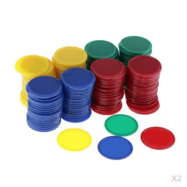 

320x 4 Color 1.1" Counting Games Bingo Poker Chips Math Practice Supplies