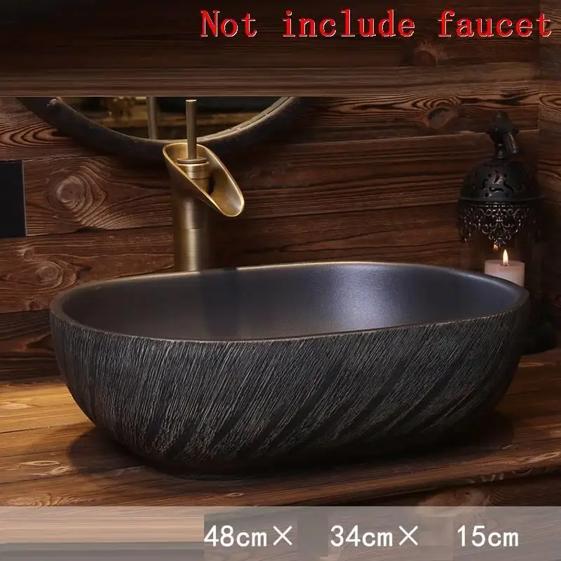 Number 12 Salle De Bain Black Wasbak Vanity Fregadero Lavandino Bagno Banyo Waschtisch Cuba Banheiro раковина для ванной Lavabo умывальник - Цвет: Number 12