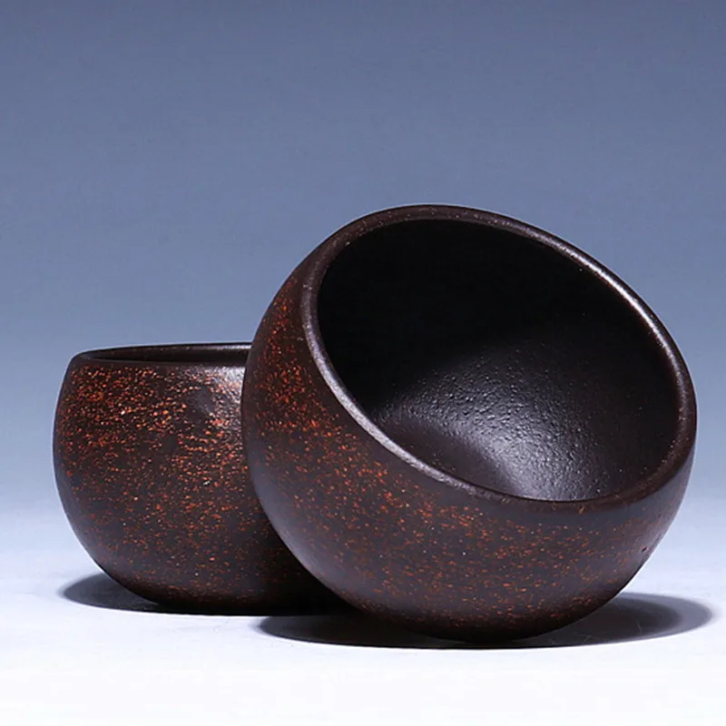 Керамическая чашка черного чая фиолетовая глина для кофе вода круглая Шахматная