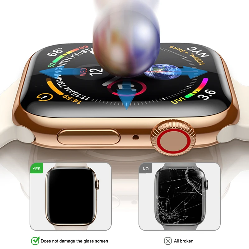 Прозрачная защитная пленка на весь экран для apple watch 4 5 6 SE 40 мм 44 не закаленное