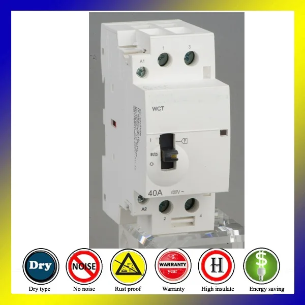 

Модульная электронная Домашняя мини-лампа WCT 40A 2P 2NO 220V с ручным управлением, din-рейка