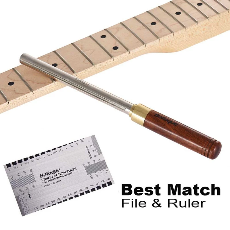 

Baroque 2Pcs Pro Guitar Fret Dressing File Measuring Ruler Luthier Tools Kit Tool
