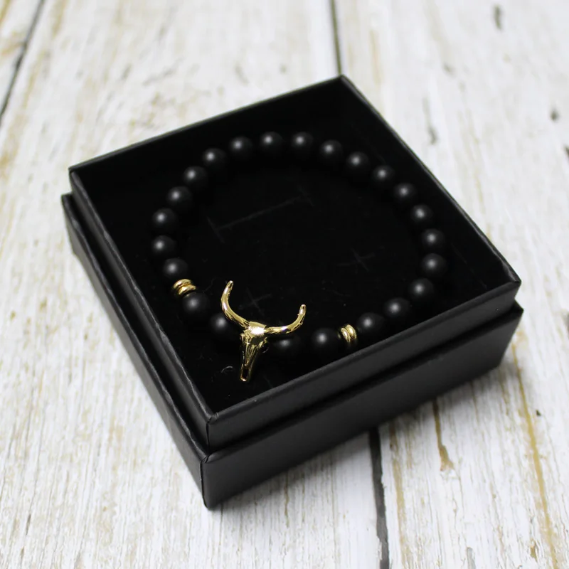 Новые мужские браслеты с камнями и бусинами черный цвет украшения ювелирные