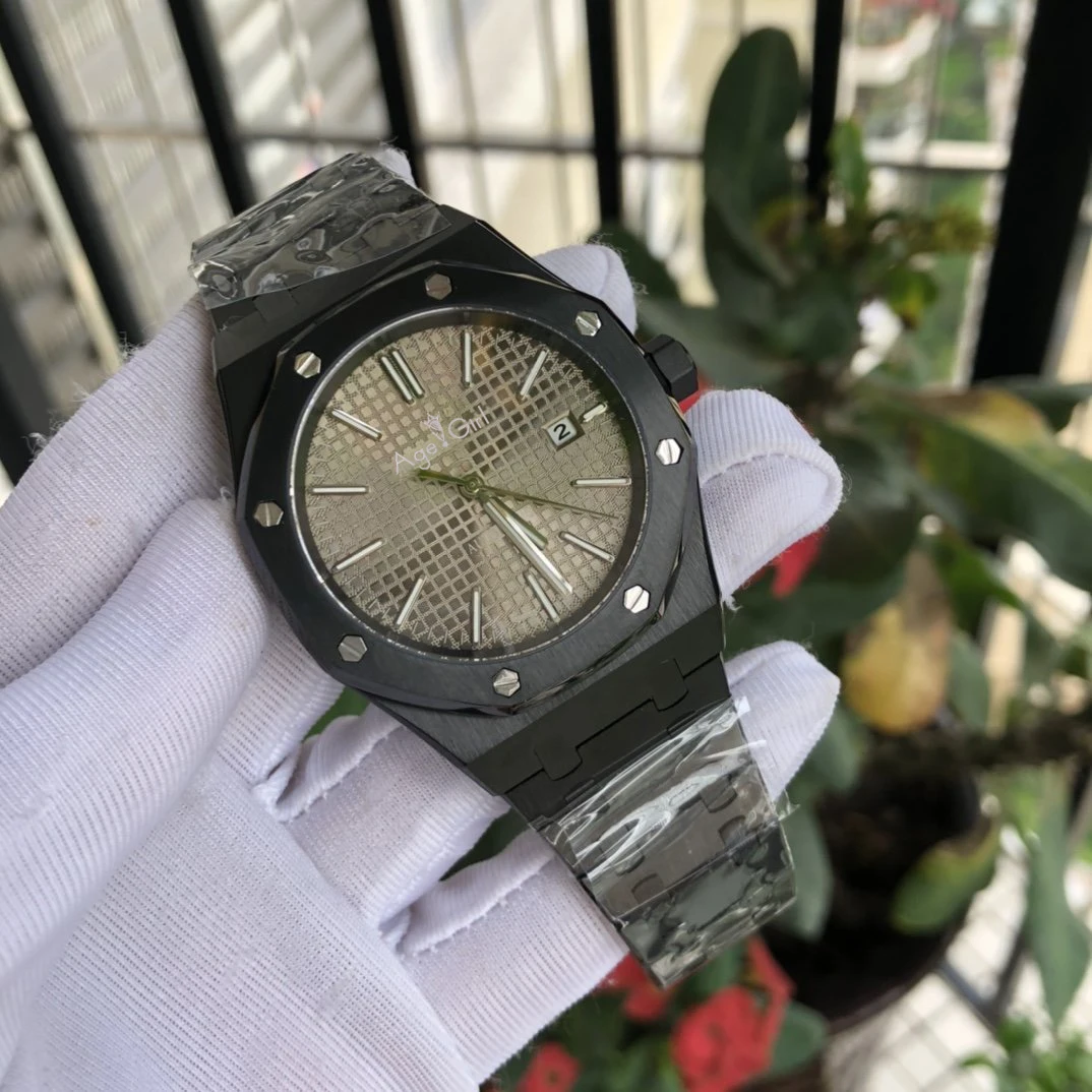 

Luxury Brand New Full Black Stainless Steel Sapphire Men 41mm Watch Automatic Mechanical Fashion Watches OAKS 15400 Wristwatches