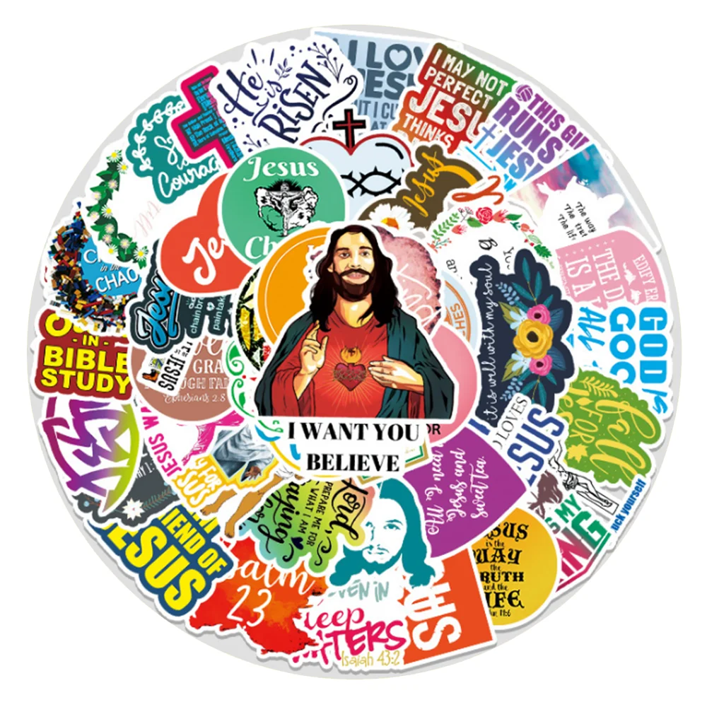 

10/30/50PCS Christian English Slogan DIY Graffiti Handbook Notebook Luggage Decoration Waterproof Sticker Toy Wholesale